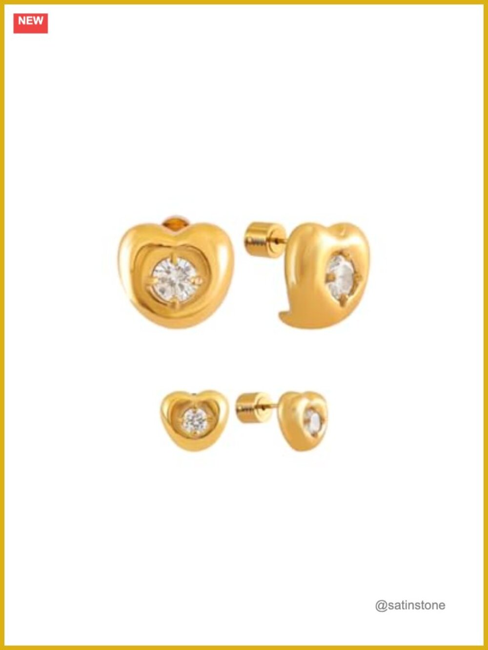 Stainless Steel Zircon Jewelry Set Gift Ready Sweetheart